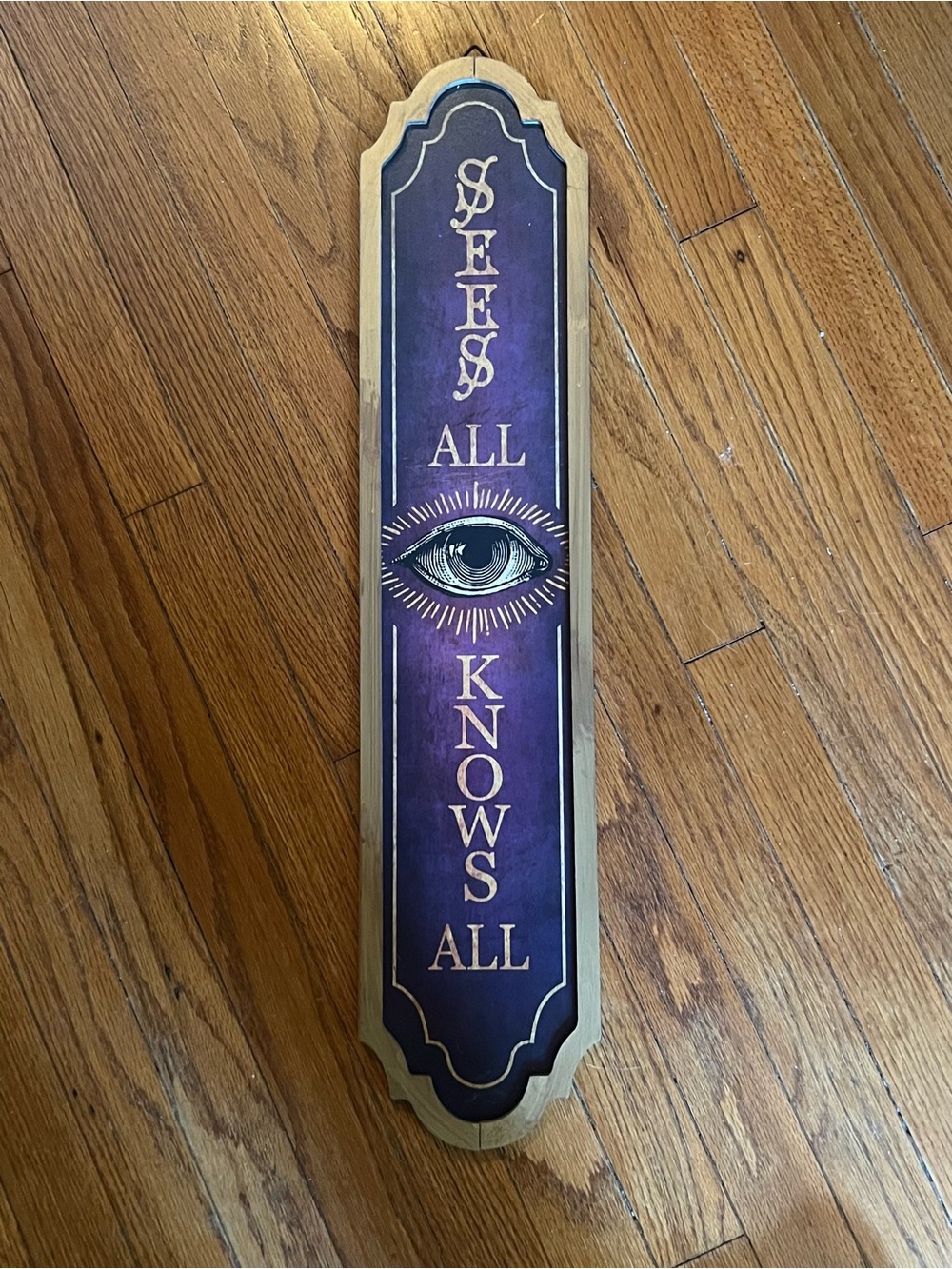 3/$20 💜 PSYCHIC SIGN Sees All Knows All Eye Mystical Boho Witchy Halloween Decor